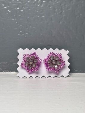 Huichol Beaded Star Stud Earrings